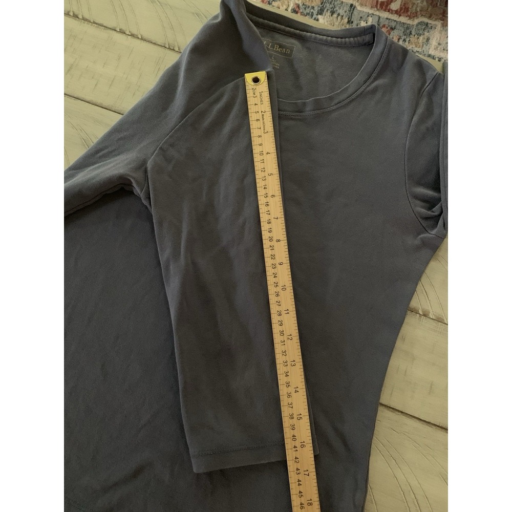 L.L. Bean Women's Top Shirt blue and pinkcoral. Crew Neck 3/4 Sleeve, 100%Cotton - Picture 5 of 16